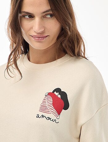 Sweat imprimé en molleton léger 'Agathe Sorlet x Kiabi'