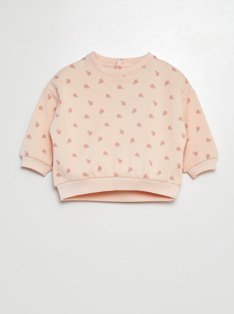 Sweat imprimé en molleton ROSE - Kiabi