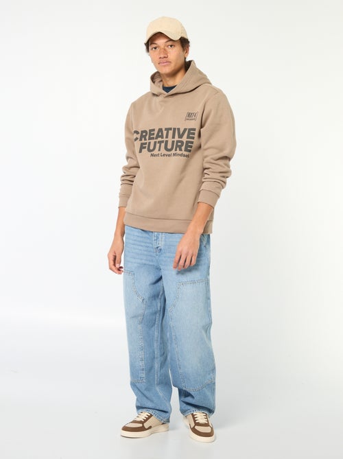 Sweat imprimé fantaisie en coton uni - Kiabi