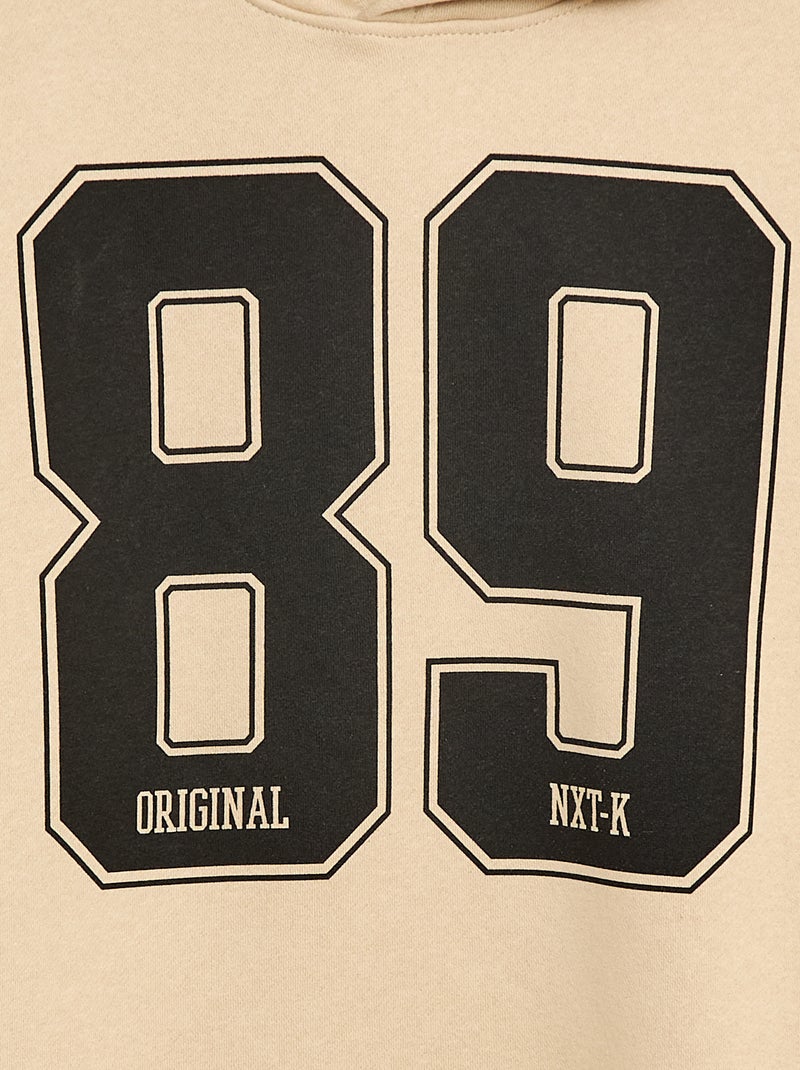 Sweat imprimé fantaisie en coton uni Beige - Kiabi