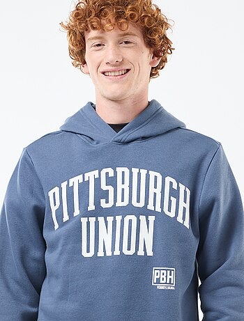 Sweat imprimé fantaisie en coton uni