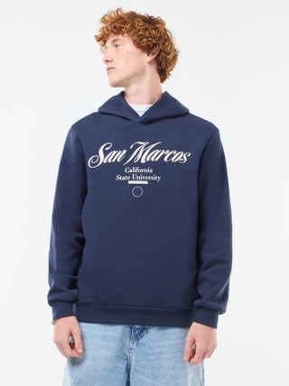 Sweat imprimé fantaisie en coton uni