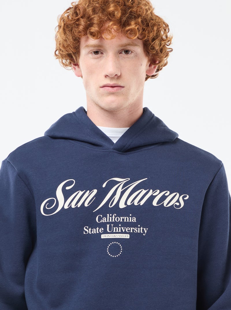 Sweat imprimé fantaisie en coton uni Bleu - Kiabi