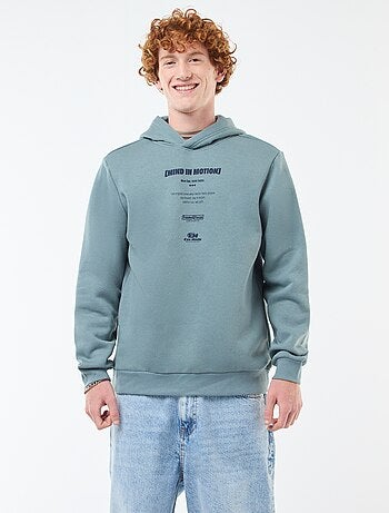 Sweat imprimé fantaisie en coton uni