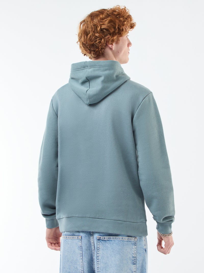 Sweat imprimé fantaisie en coton uni Bleu - Kiabi