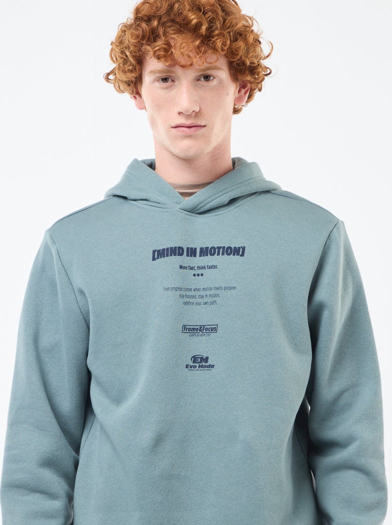 Sweat imprimé fantaisie en coton uni Bleu - Kiabi