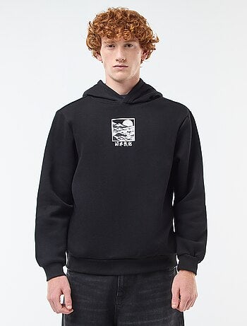 Sweat imprimé fantaisie en coton uni