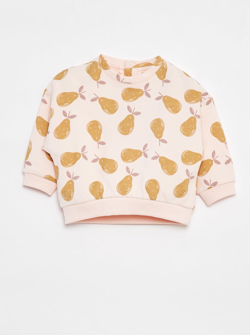 Sweat imprimé fantaisie Rose - Kiabi