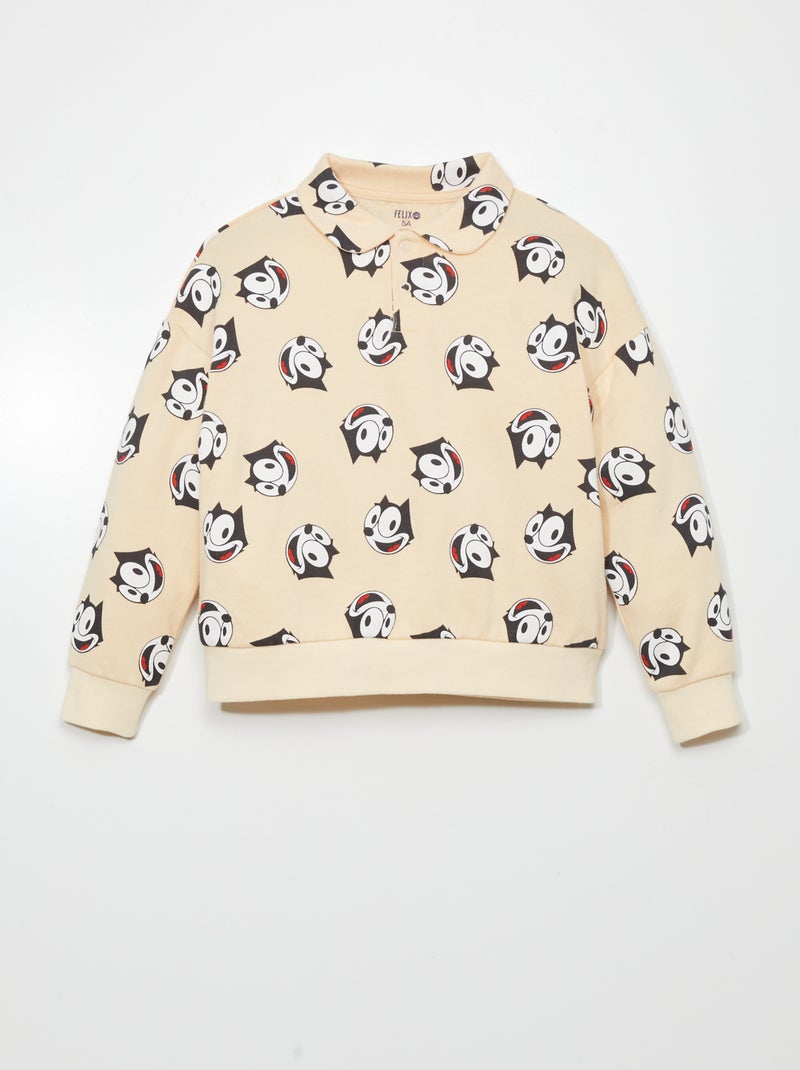 Sweat imprimé 'Felix the cat' Beige - Kiabi