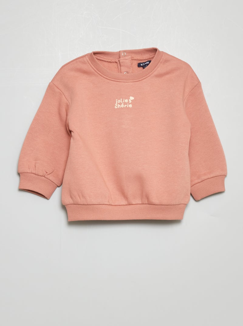 Sweat imprimé 'jolie chérie' ROSE - Kiabi