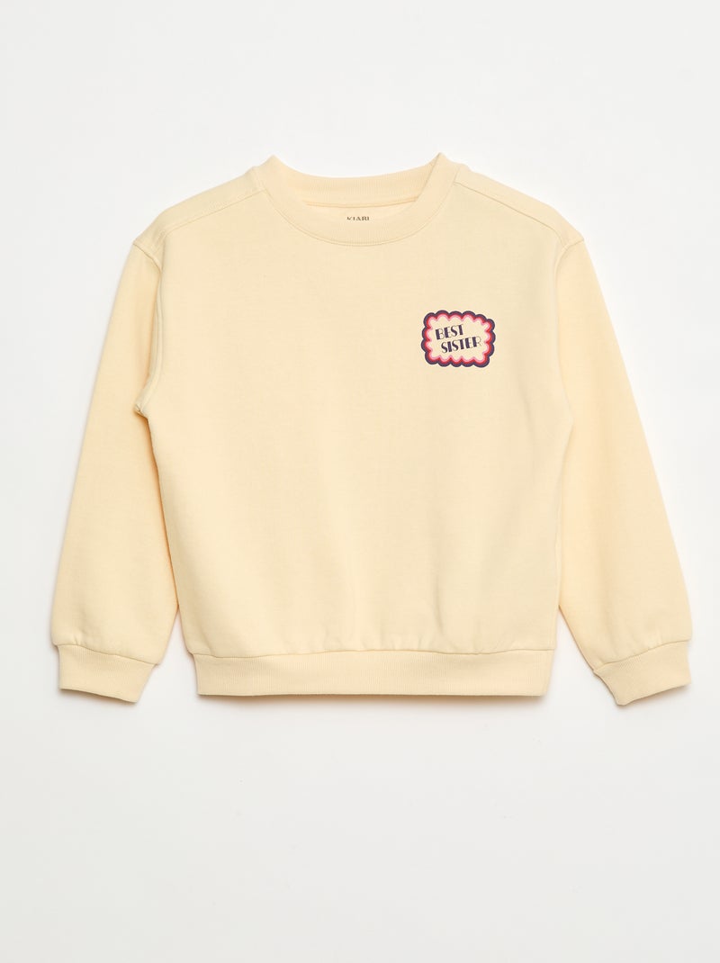 Sweat imprimé message 'sisters' Beige - Kiabi