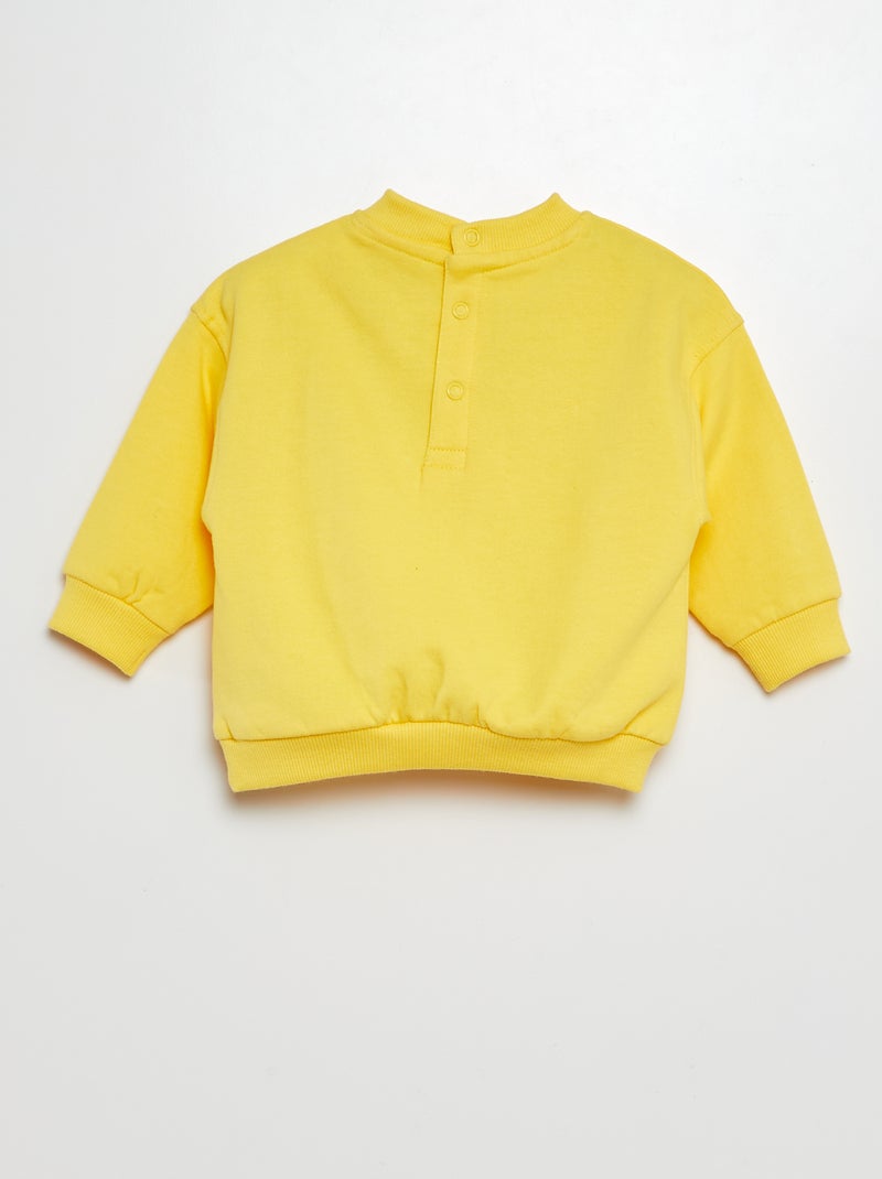 Sweat imprimé 'Monsieur Madame' Jaune - Kiabi
