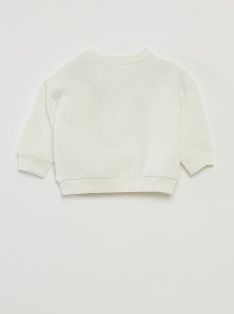 Sweat imprimé Noël en jersey coton Blanc - Kiabi