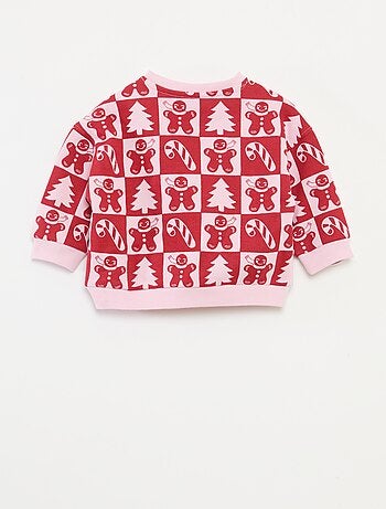 Sweat imprimé Noël en jersey coton
