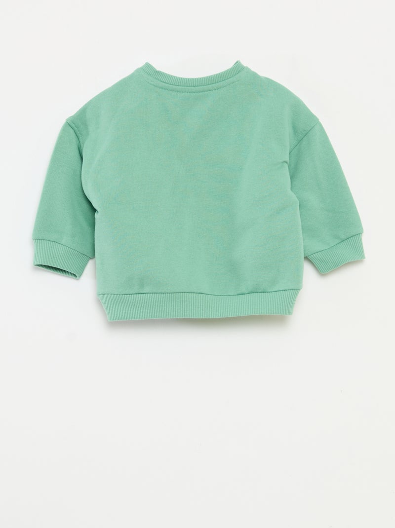 Sweat imprimé Noël en jersey coton Vert - Kiabi