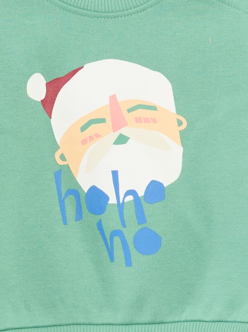 Sweat imprimé Noël en polaire coton - Kiabi
