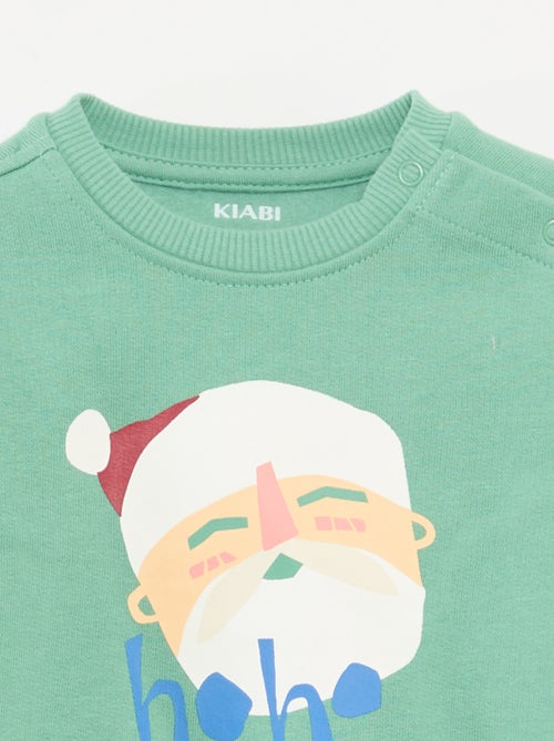 Sweat imprimé Noël en polaire coton - Kiabi