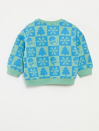 Sweat imprimé Noël en polaire coton