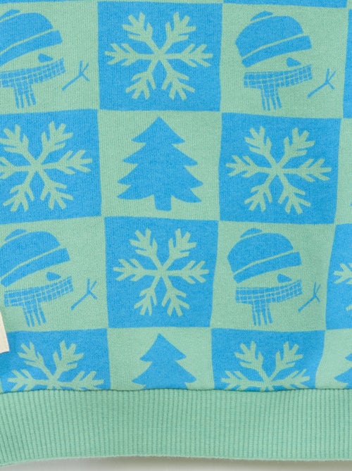 Sweat imprimé Noël en polaire coton - Kiabi