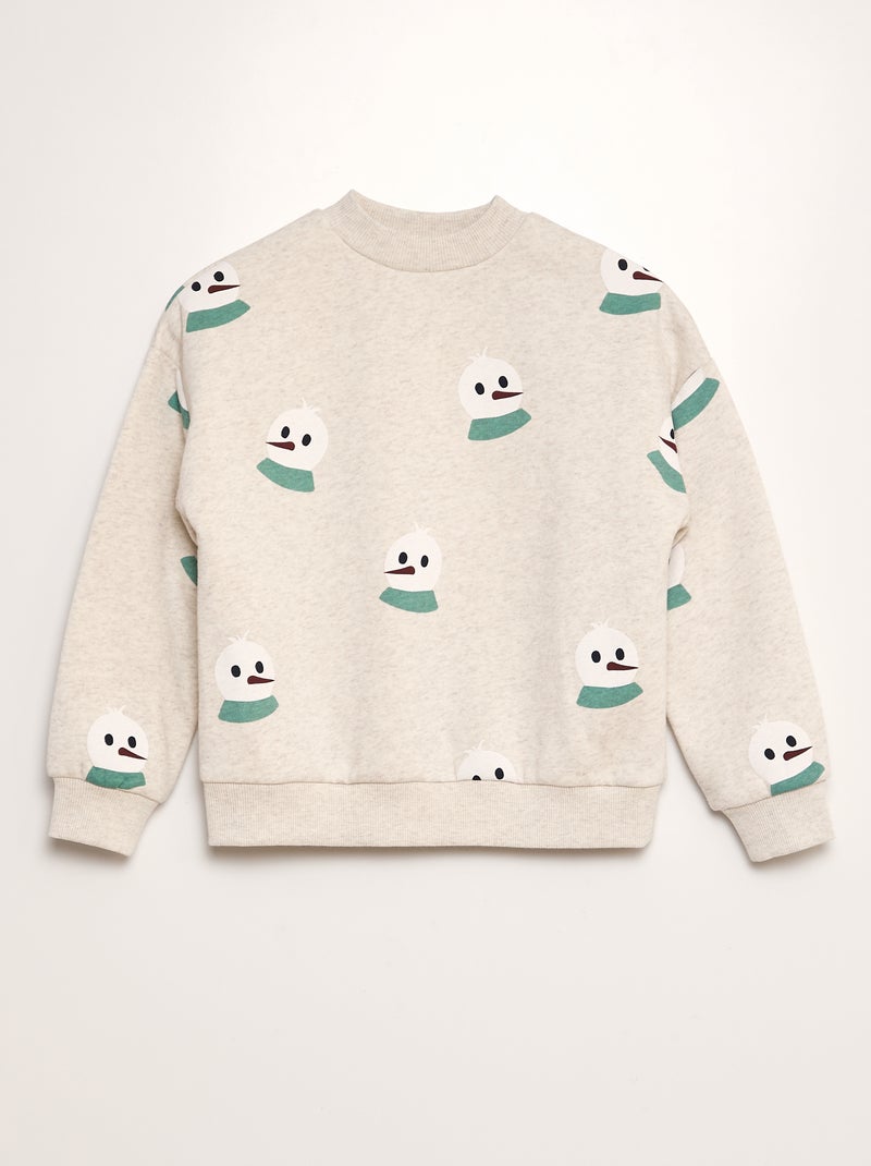 Sweat imprimé  'Noël' Gris - Kiabi