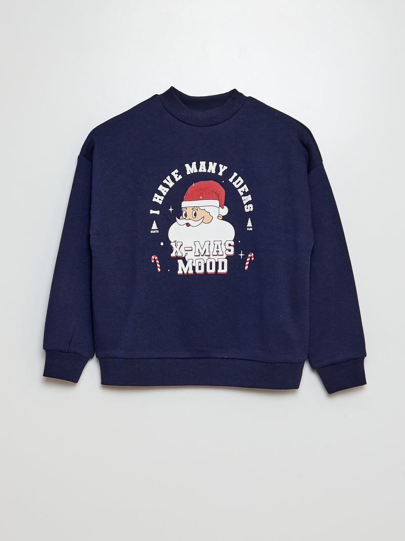 Sweat imprimé  'Noël' Marine - Kiabi