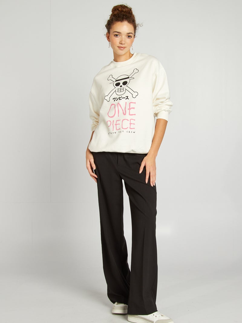 Sweat imprimé 'One Piece' blanc - Kiabi