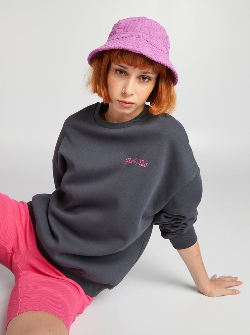 Sweat imprimé 'Palm Tree' Gris - Kiabi