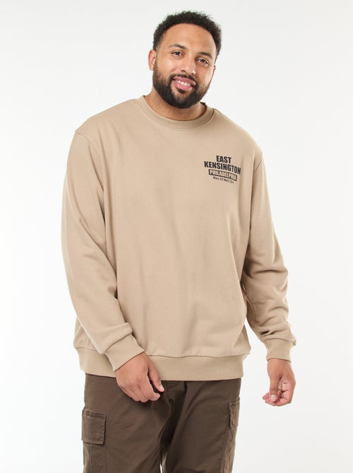 Sweat imprimé recto verso en molleton léger - Kiabi