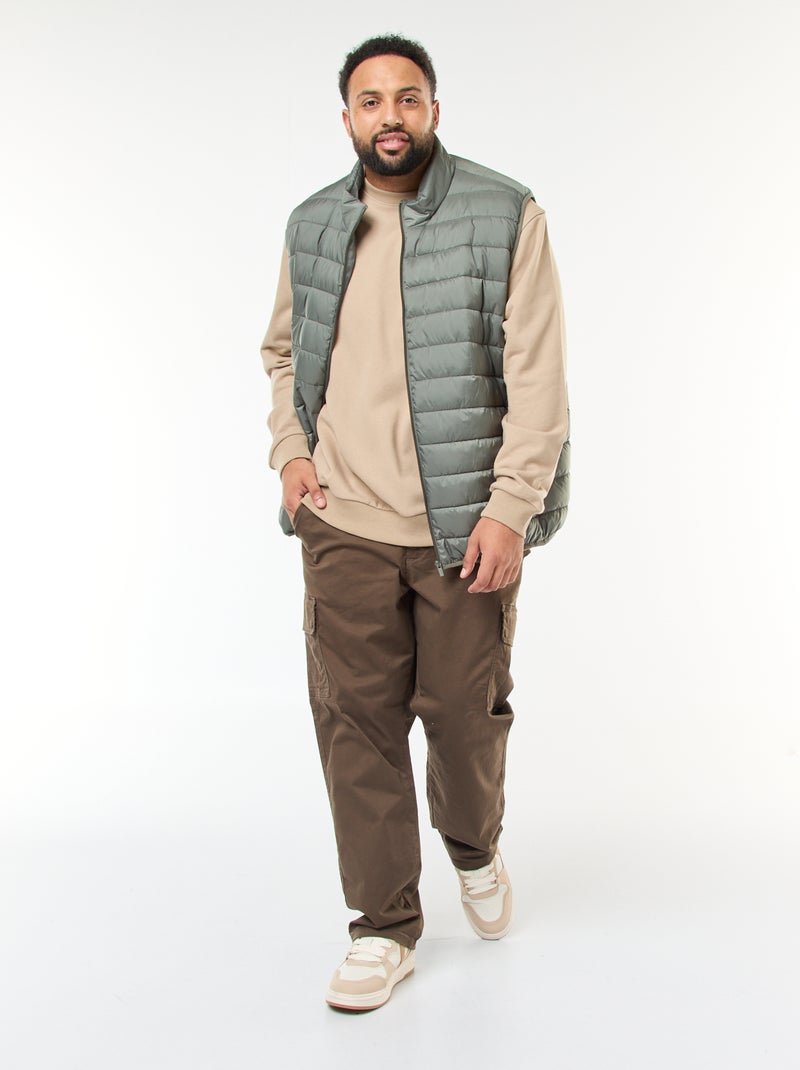 Sweat imprimé recto verso en molleton léger Beige - Kiabi