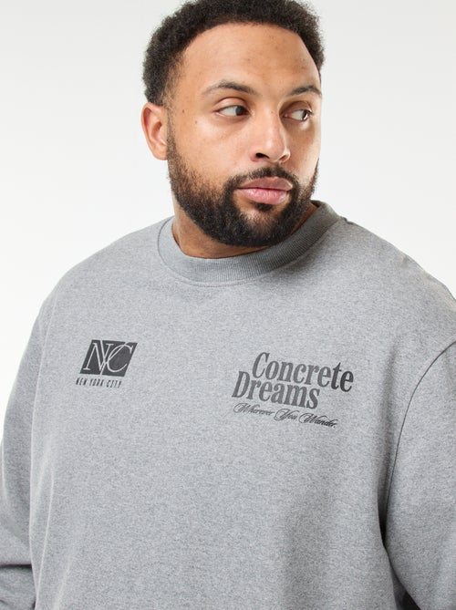 Sweat imprimé recto verso en molleton léger - Kiabi