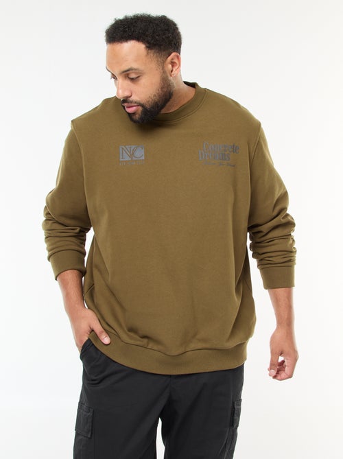 Sweat imprimé recto verso en molleton léger - Kiabi