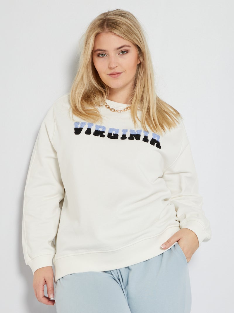 Sweat imprimé 'Virginia' blanc - Kiabi