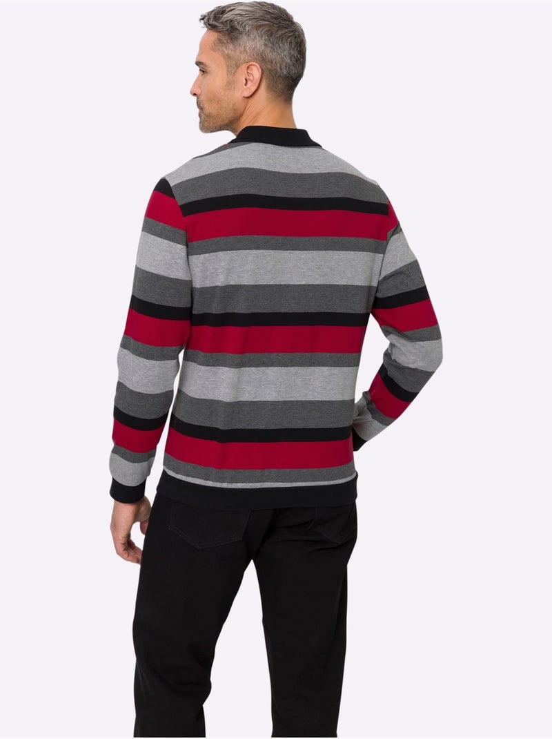 Sweat indéformable et fils teintés - taille standard - moda vilona Noir Rouge - Kiabi