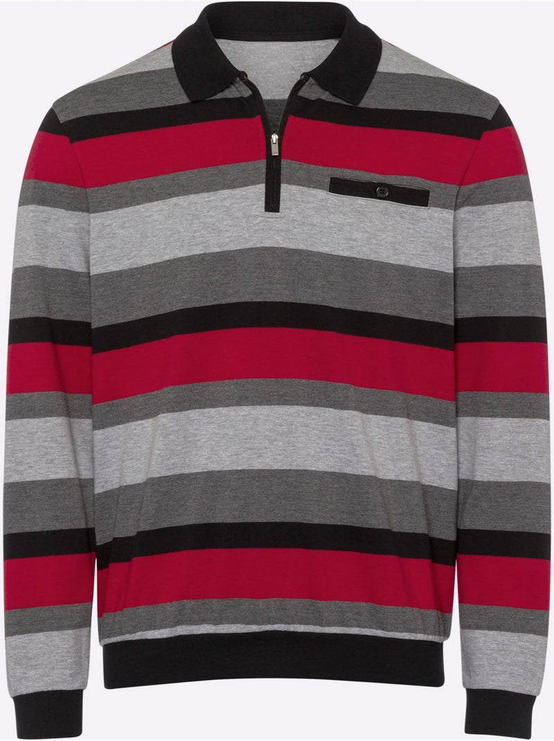 Sweat indéformable et fils teintés - taille standard - moda vilona Noir Rouge - Kiabi