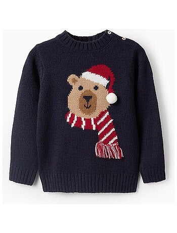 Sweat Jacquard ourson, avec pompon NOËL