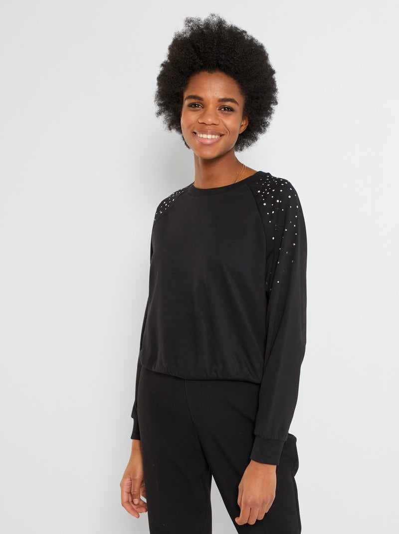 Sweat 'Jacqueline de Yong' à clous noir - Kiabi