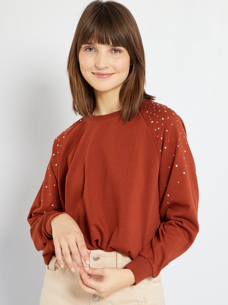 Sweat 'Jacqueline de Yong' à clous terracotta - Kiabi