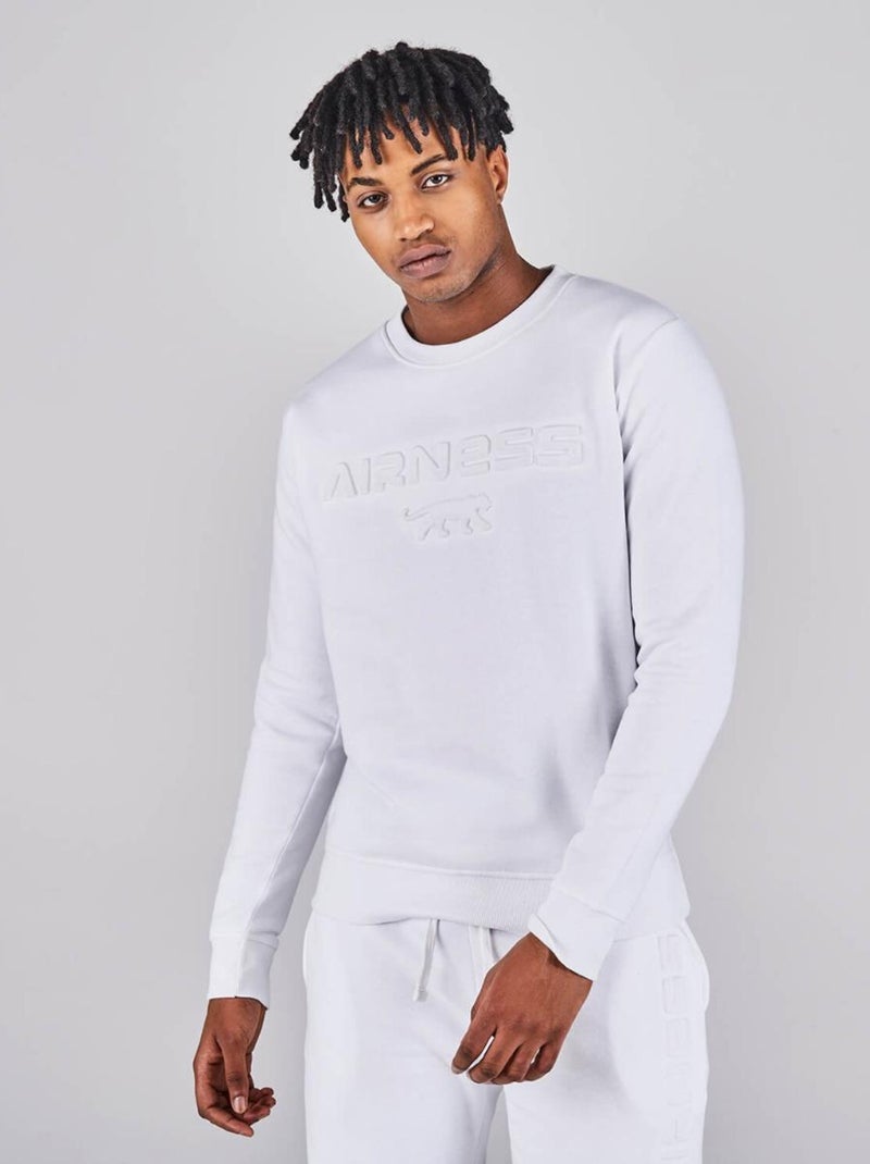 SWEAT JEFFERSON Airness Blanc - Kiabi