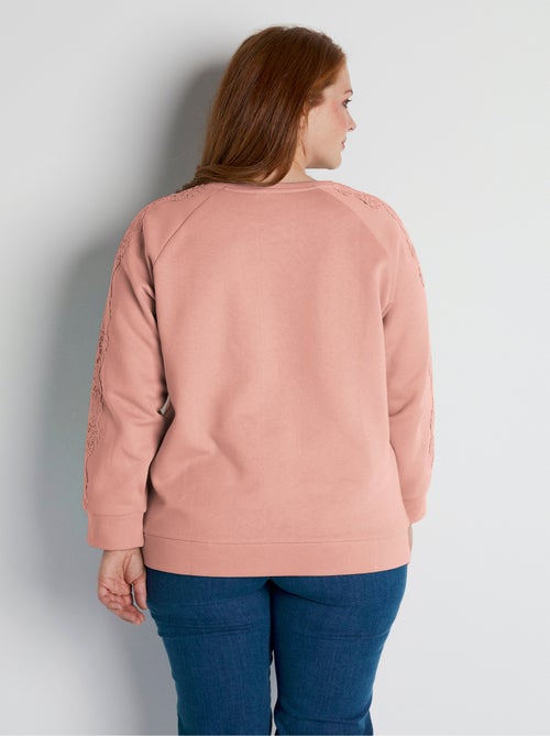 Sweat jersey col rond dentelle - Afibel - Kiabi