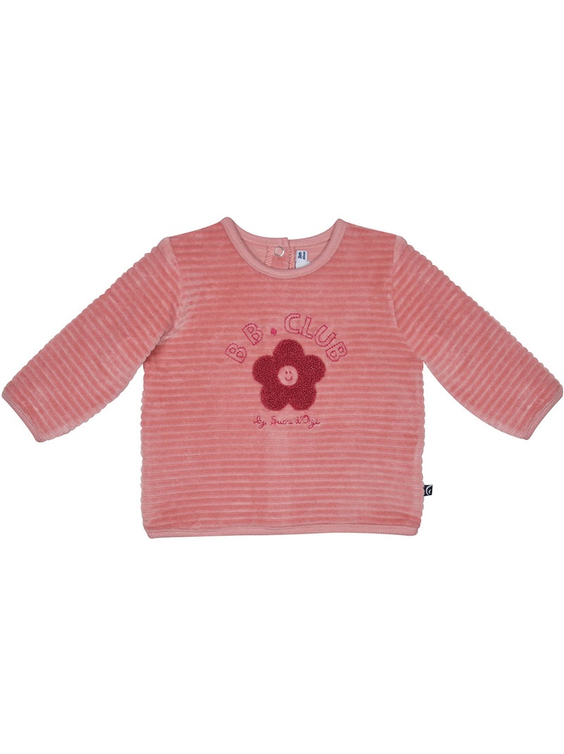 Sweat jogging staicy maille bebe Rose - Kiabi