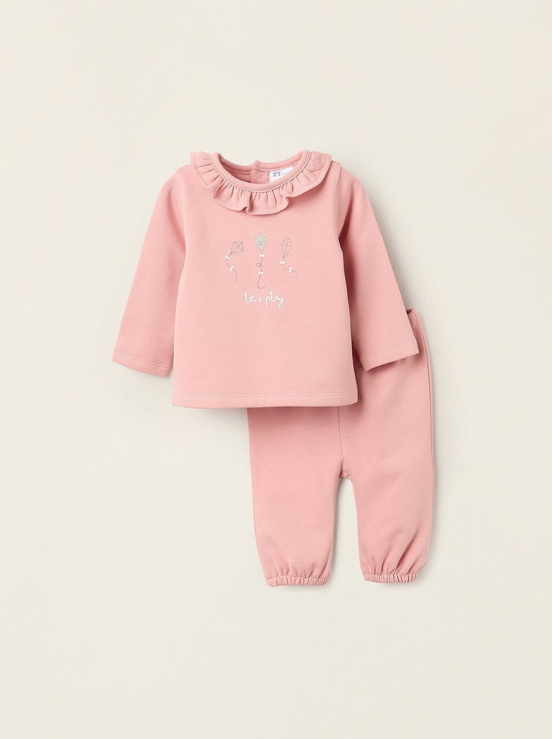 Sweat + Jogpant Gratté Rose - Kiabi
