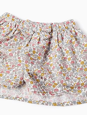 Sweat + Jupe-Culotte Florale avec Nœud