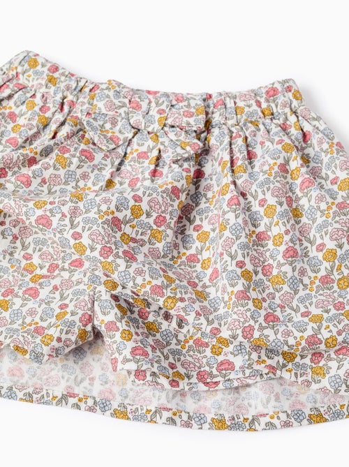 Sweat + Jupe-Culotte Florale avec Nœud - Kiabi