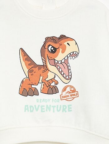 Sweat 'Jurassic world' avec manches contrastantes