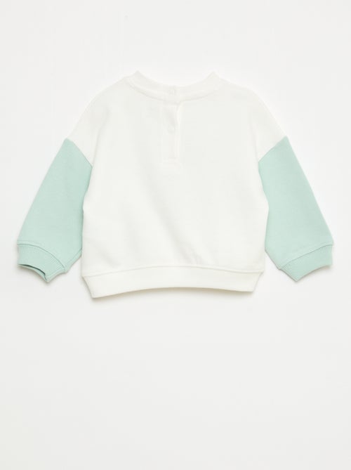 Sweat 'Jurassic world' avec manches contrastantes - Kiabi