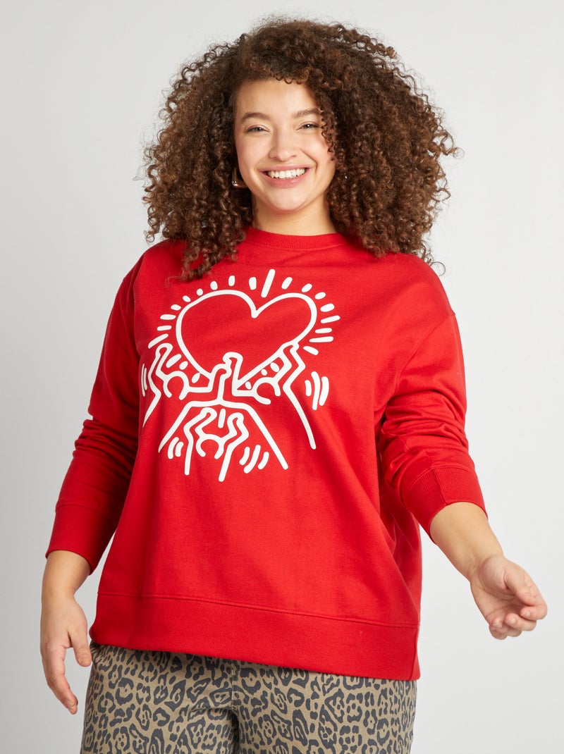 Sweat 'Keith Haring' - Saint-valentin Rouge - Kiabi