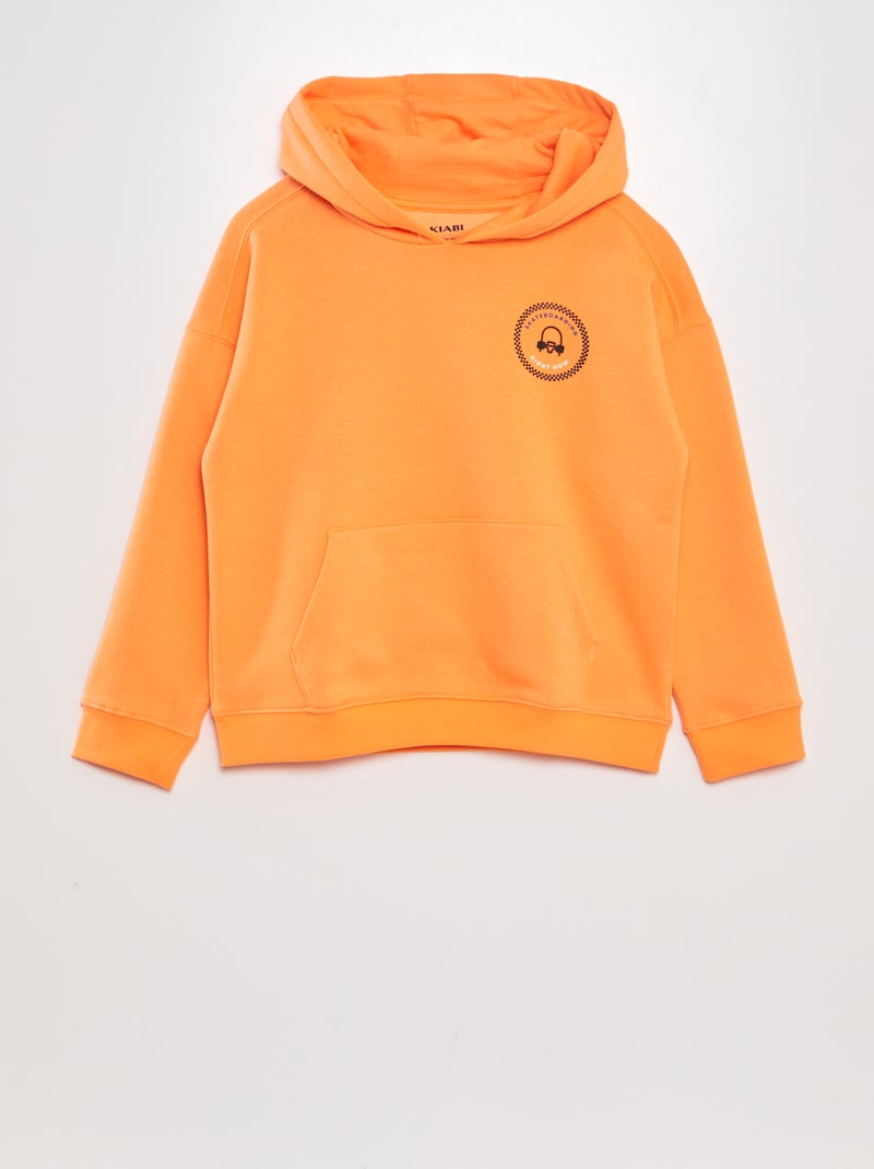Sweat large à capuche fantaisie Orange - Kiabi