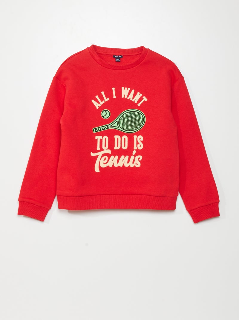 Sweat large en molleton Rouge - Kiabi