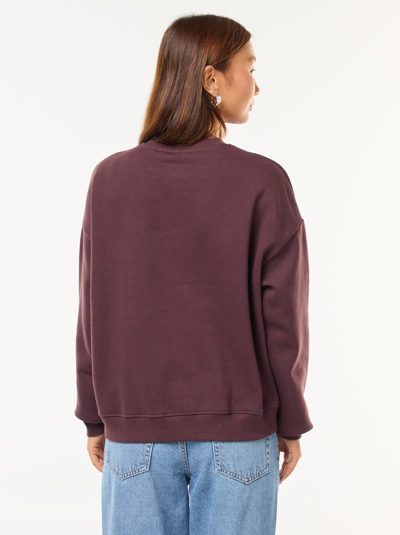 Sweat large imprimé 'Stitch' Marron - Kiabi