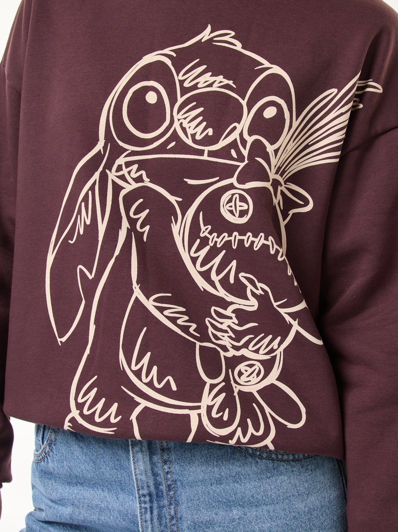 Sweat large imprimé 'Stitch' Marron - Kiabi